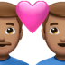 👨🏽‍❤️‍👨🏽 couple with heart: man, man, medium skin tone display on Apple